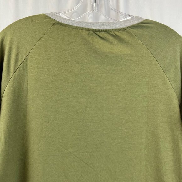 Tickled Teal Women’s Long Sleeve Tunic Top Green/Multi Size Large Elbow Patches - Picture 5 of 7